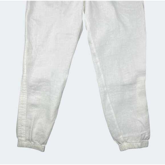 Athleta Cabo Lily Linen Jogger Pants White Size 6 Elastic Waist Lightweight - Picture 10 of 15